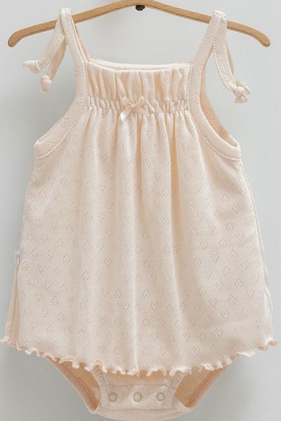 Caramell Baby Girl Rope Strap Gilet with Bottom Straps 100% Cotton 2025 Summer Season