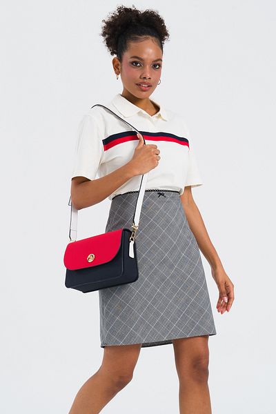 U.S. Polo Assn. Geantă de damă albastru-marin-roșu-alb Us25246