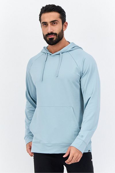 gaiam Men Slim Fit Long Sleeves Training Hoodies, Slate Blue