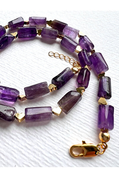 L´Atelier des Perles VoluptéViolet Necklace Ametist Doğal Taşlı Kolye