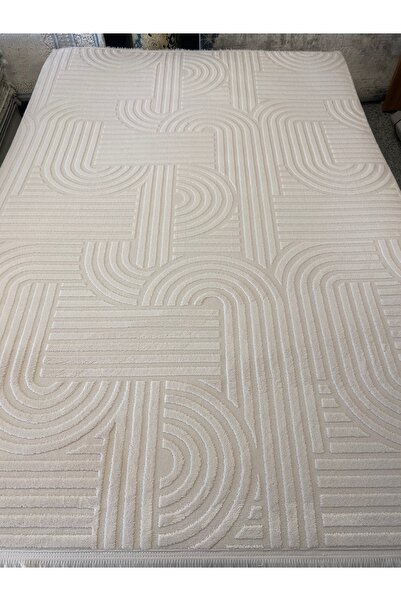 KARAR HALI İpekli bohem beyaz salon halısı