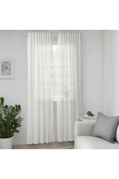 IKEA - ستارة SOTSTAVMAL، تول/2 وشاح، أبيض، 145x300 سم