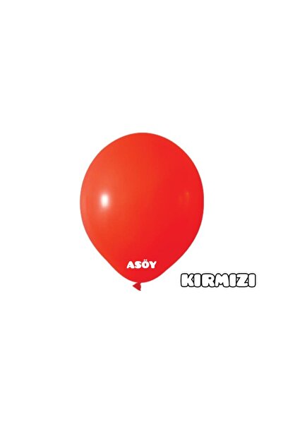 asöy Pastel Balon Kırmızı 10 Adet Standart Boy 30 Cm Pastel Renkli Parti Balonu Doğum Günü