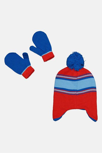 PAW PATROL Toddlers Boy 2 Pcs Beanie And Gloves Set, Red