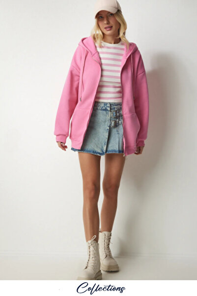 Arz giyim TrendCollections Yeni Sezon Pembe Sweatshirt Ceket