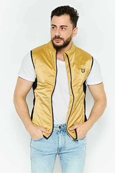 Lyle & Scott Men Brand Logo Vest Jackets, Tan