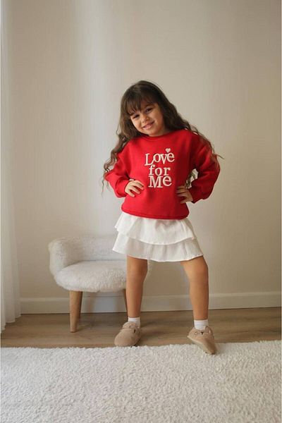 JELİBOOM Girl's Skirt Sweatshirt Suit