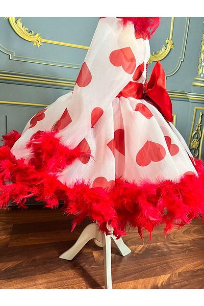 Star Kids Κοριτσίστικο φόρεμα Tutu με κόκκινη καρδιά, φόρεμα γενεθλίων με θέμα την καρδιά