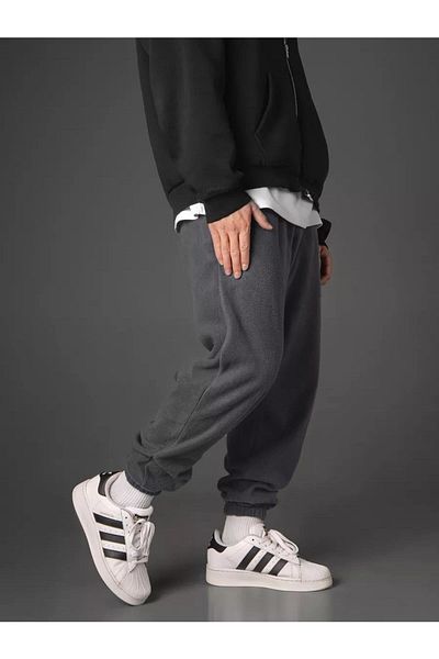Trendiz Anthracite Unisex Fleece Sweatpants - Μοντέλο 2043