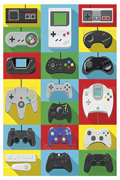 Hayat Poster console de jocuri joc arcade mânere gamer decor acasă pictură po...