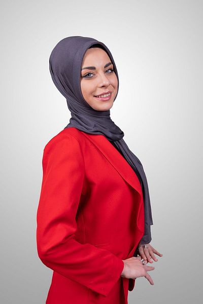 Şalcenneti.com Women's Hijab Practical Combed Cotton Shawl with Sponge Front Ready Snap Smoked Color Scarf