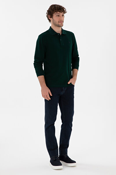 U.S. Polo Assn. Erkek Koyu Yeşil Basic Sweatshirt 50289051-VR079