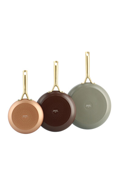 Greenpan Shades Terra 3-Piece Pan Set (20 cm + 24 cm + 28 cm) |   Pfas-Free Thermolon ™   Ceramic