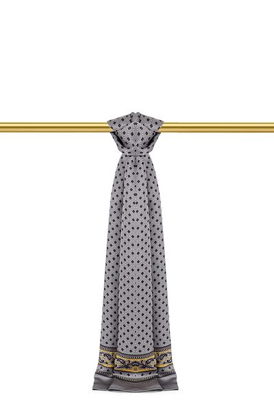 Bursa İpek Gray Patterned Men's Silk Cashew