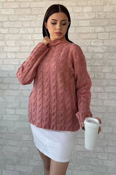 GÜLSELİ Powder Half Turtleneck Patterned Women's Knitwear Sweater