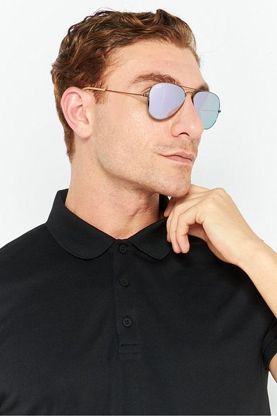 Ray-Ban Men 0RB3025 Aviator Sunglasses, Bronze