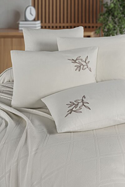 argehome Çift Kişilik Nakışlı Çeyizlik Pike Seti Premium Battal Boy Pike Takımı Taş