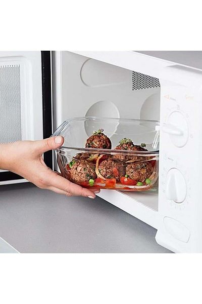 Pyrex حاوية تخزين زجاجية مربعة من كوك آند جو سعة 0.8 لتر