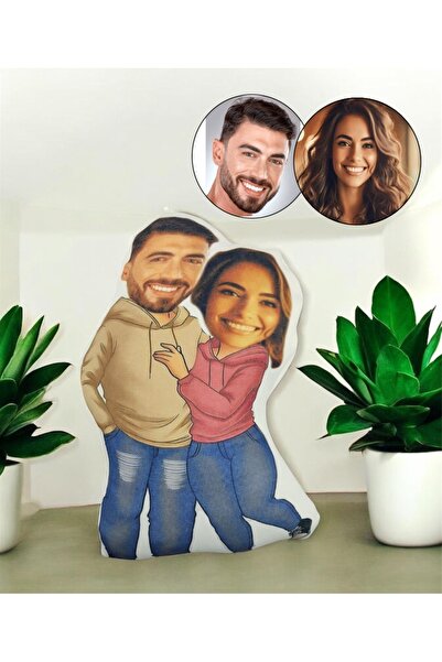 Hediye Molası Kişiye Özel Yanyana Sportif Çİft Tasarımlı Şekilli Yastık Sevgi...