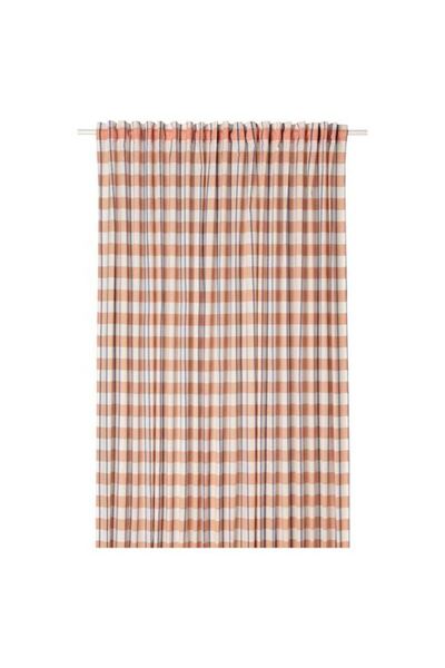 IKEA - GLANSHAGTORN, tül perde, turuncu beyaz-mavi, 300x300 cm