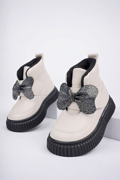 Minigimin Cicileri Miniğimin Cicileri Simli Fiyonk Detaylı Ortopedik Kız Çocuk Bot - Bej