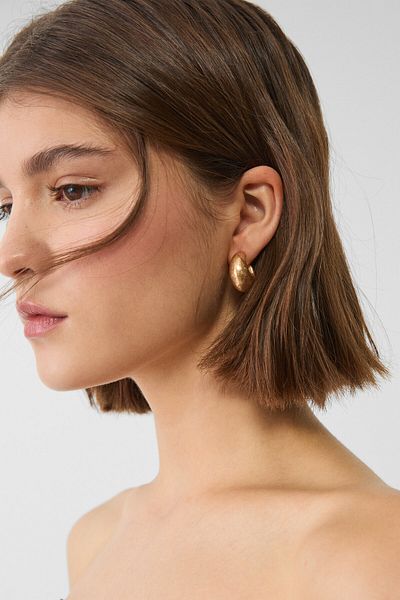 Stradivarius Set of 2 contrast hoop earrings