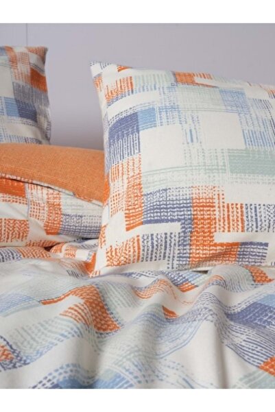 Cotton Box Flannel Rina Tile Double Duvet Cover Set