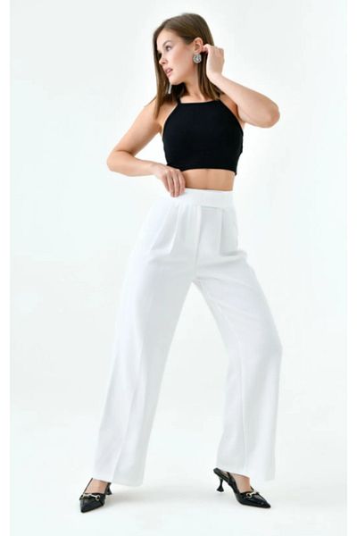 VivaJoy Women's Lycra High Waist Velcro Palazzo Pants