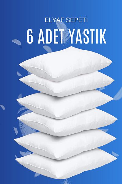 Elyaf Sepeti 6 Antiallergic Silicone Fiber Pillows - Nonwoven Washable, 50X70Cm, 700Gr