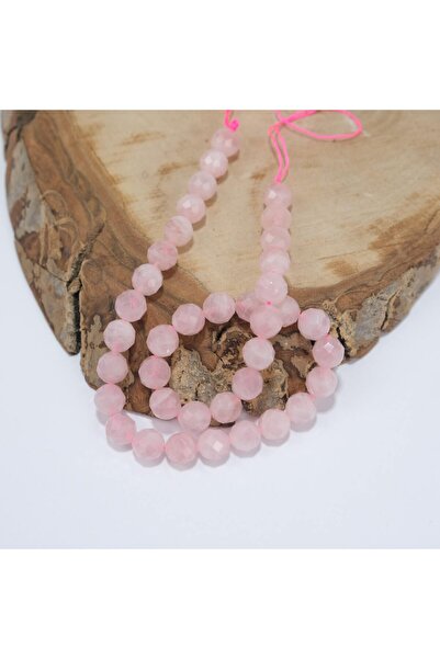 Prestij Boncuk Fasetirane perle od prirodnog kamena ružičastog kvarca 10 mm z...