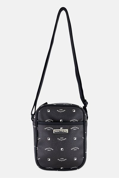 Nautica حقائب كروس بودي نسائية بشعار Pebble مقاس 19 سم طولاً × 23 سم ارتفاعًا × 8 سم عرضًا، مجموعة باللون الأسود
