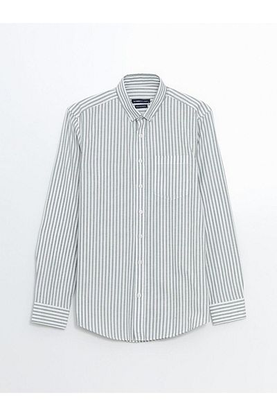 LC Waikiki Ανδρικό ριγέ μακρυμάνικο πουκάμισο LCWAIKIKI Classic Regular Fit