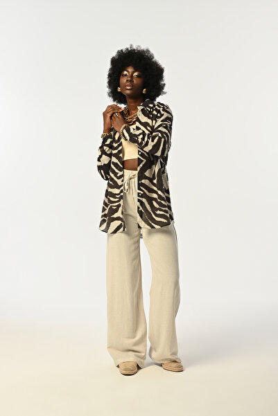 Orfeo Negro ΓΥΝΑΙΚΕΙΟ ΠΟΥΚΑΜΙΣΟ ΜΕ ΣΧΕΔΙΟ ΖΕΒΡΑ Υπερμεγέθη