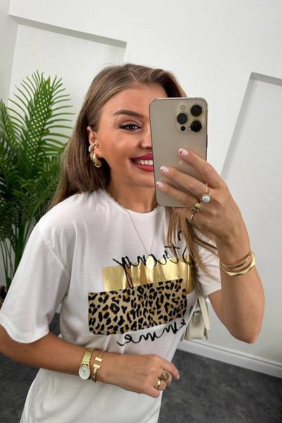 FioriModa Tricou cu model leopard