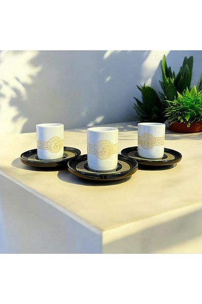 decovien 6 Person Porcelain Coffee Cup Set