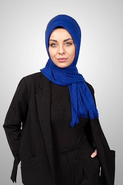 Şalcenneti.com Βιολογικό Σαξ Χρώμα Πρακτικό Πλισέ Σάλι με Σφουγγάρι - Μοντέλο έτοιμο για το άλμα