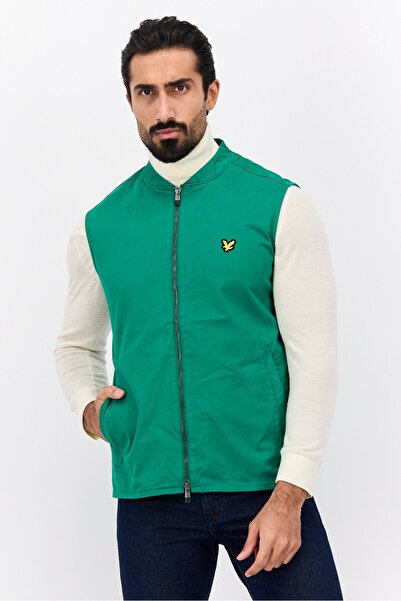 Lyle & Scott سترة رجالية بدون أكمام بشعار العلامة التجارية، باللون الأخضر