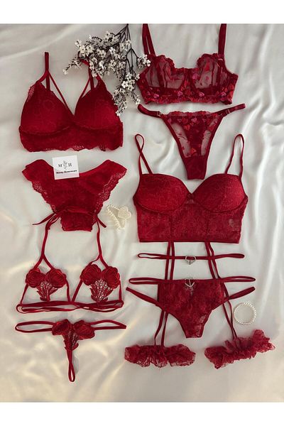 MH Moony Homewears Set de 8 lenjerie de corp Sevsen Fancy cu jartieră