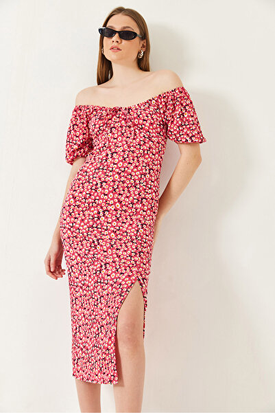 Bianco Lucci Dámské letní pletené šaty s límcem Carmen 70292 60271034