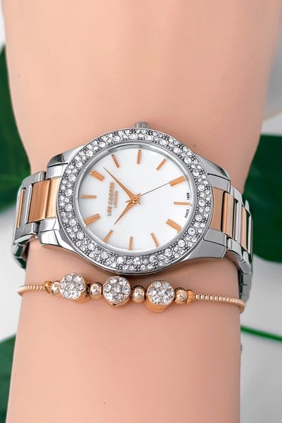 Lee Cooper Lc07869.520 Silver-Rose Color Steel Band&Case Women Wristwatch 3Atm Water Resistance Zmlc025
