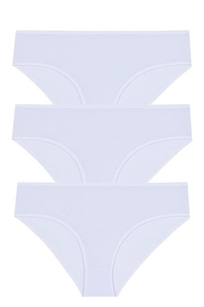Gizli Butik Λευκό γυναικείο εσώρουχο 3 τεμαχίων - μονόχρωμο, βαμβακερό και λύκρα