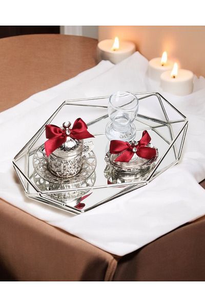 CyzHome Elation Prism Silver Promise Coffee Tray