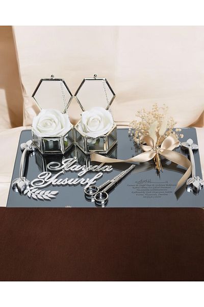CyzHome Harmony Silver Engagement Ring Tray - Promise