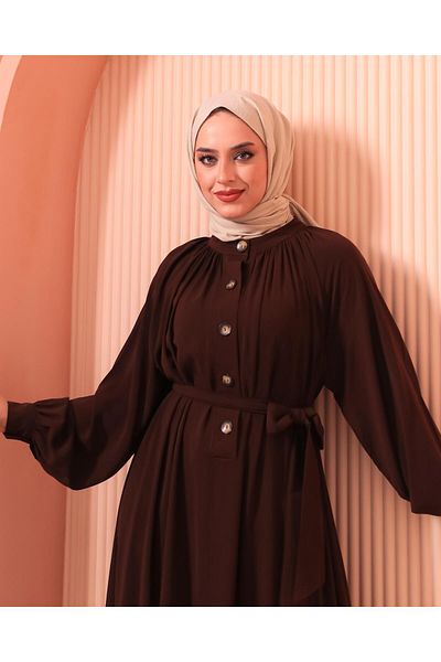 Berel Moda Placket Dress Bitter Brown