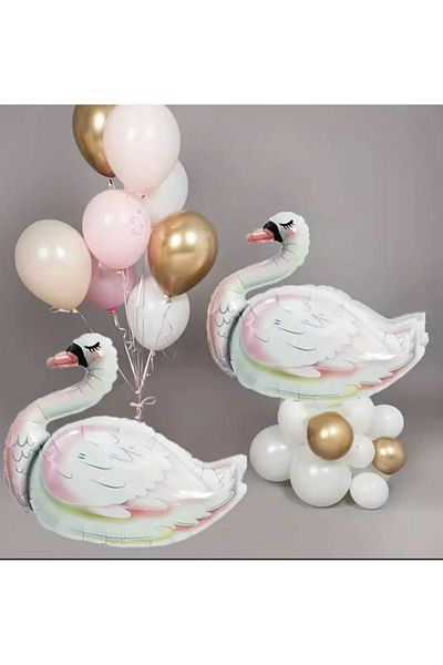 Çemrek Süs Parti Swan Foil Balloon Set 22 Pieces
