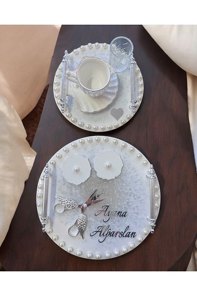 CyzHome Promise Engagement Tray with Ethereal Silver Pearls