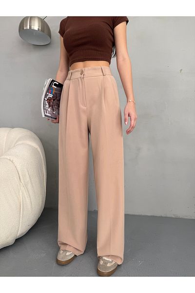 alanora Women's Loose Wide Leg Palazzo Fabric Trousers