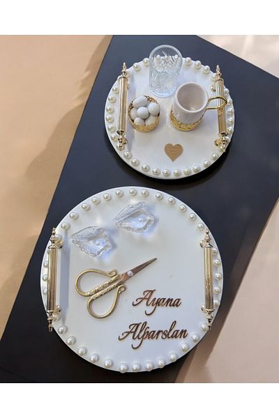 CyzHome Heavenly Gold Bible Promise Engagement Tray Groom Tray