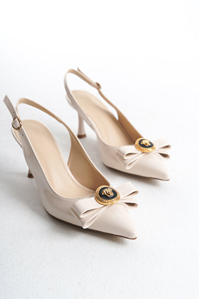 MARSEDO Kadın Stiletto Arkası Açık Toka Detaylı Ince Topuklu Günlük Ayakkabı ...