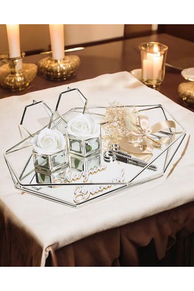CyzHome Elation Silver Prism Promise Engagement Tray